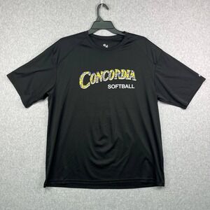 Concordia Badger‎ Women's XL Black Softball Athletic Shirt Short Sleeve Tee